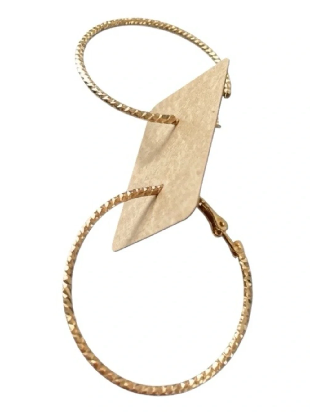 Dainty Swirl Gold Tone Lever Back Hoop Earrings (NWT)